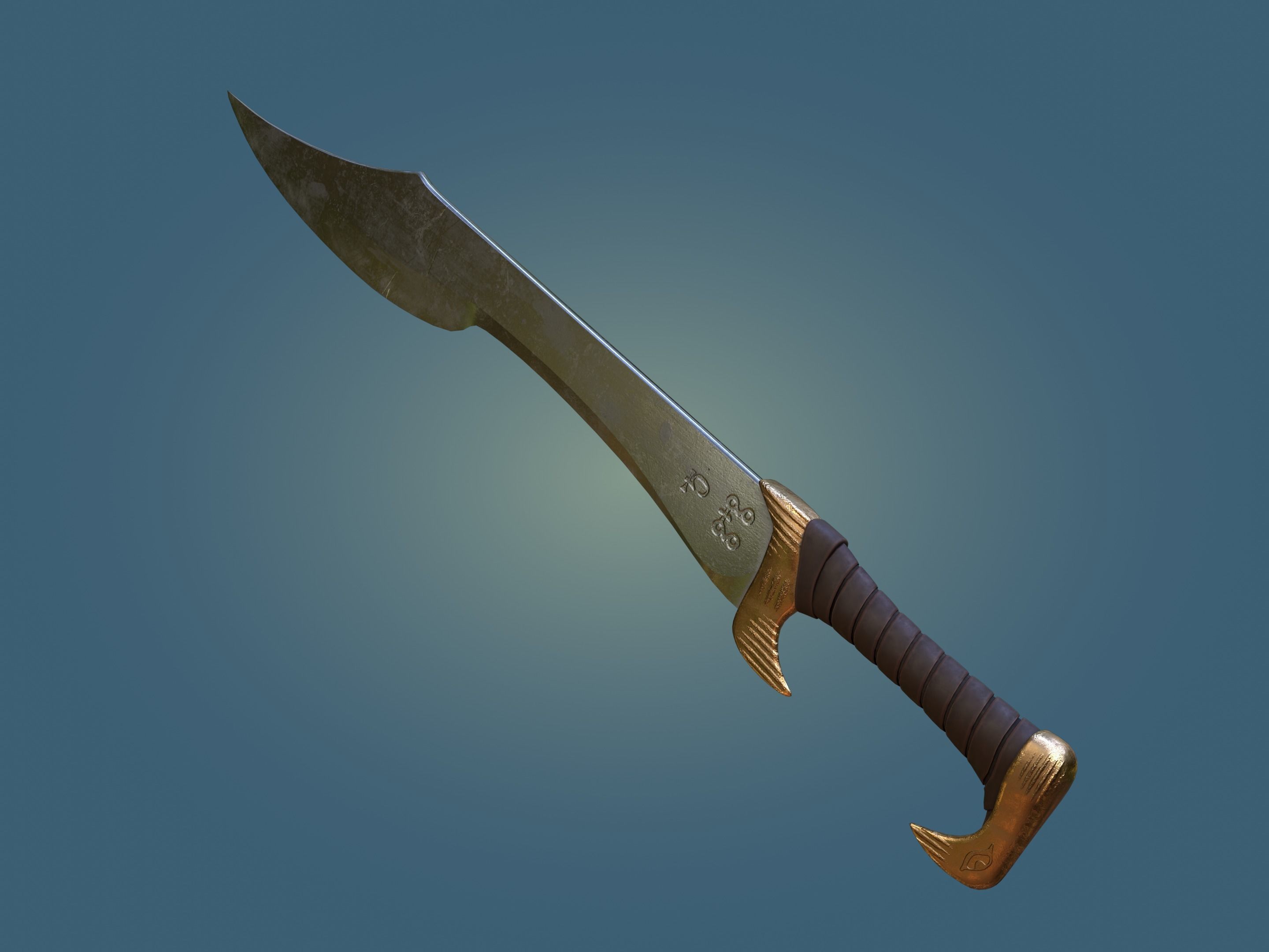 Eagle Sword Low-poly 3D model_1