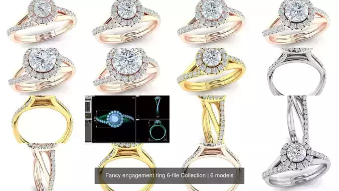 Fancy engagement ring 6-file Collection