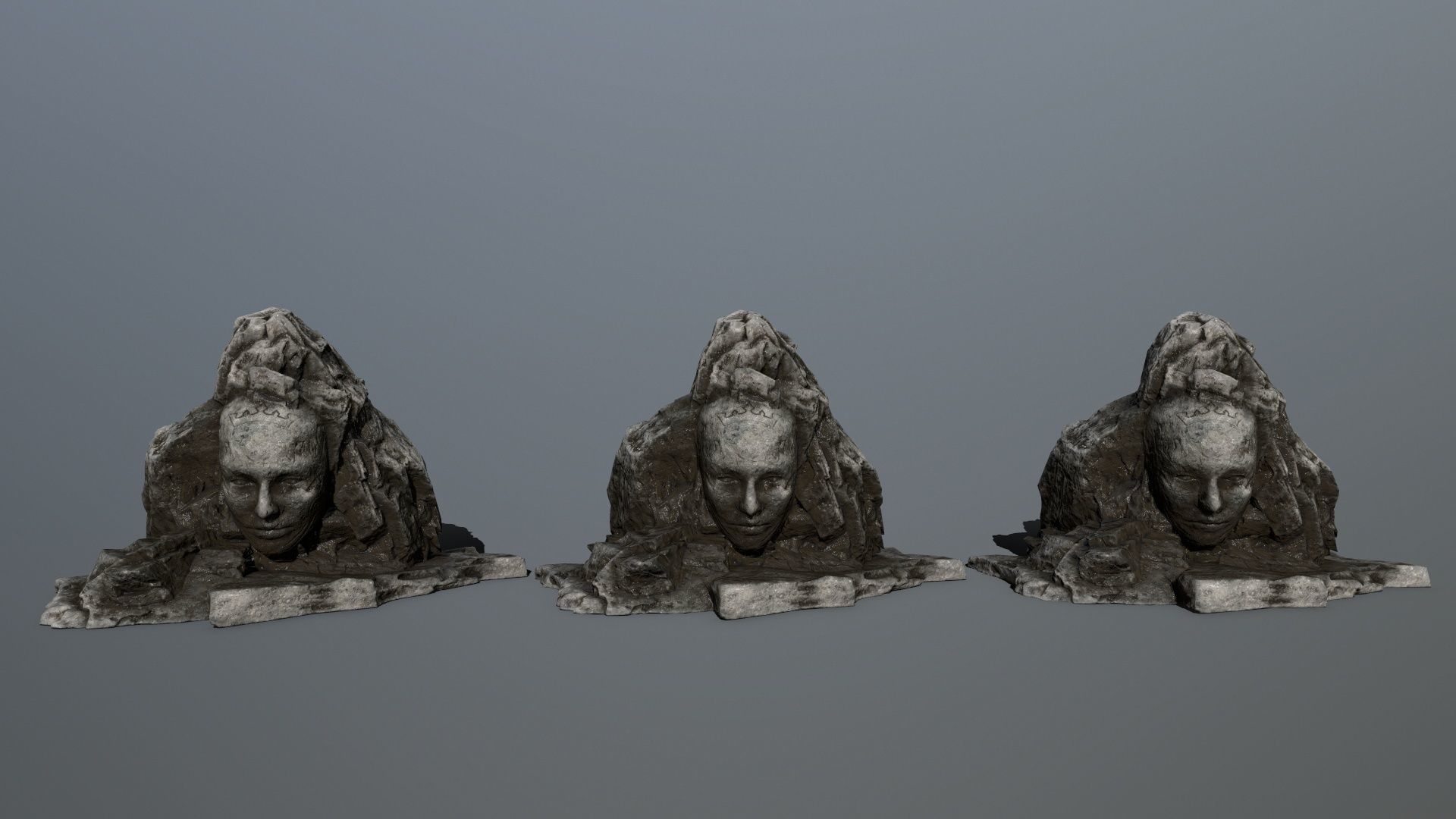 Mountain face Low-poly 3D model_9