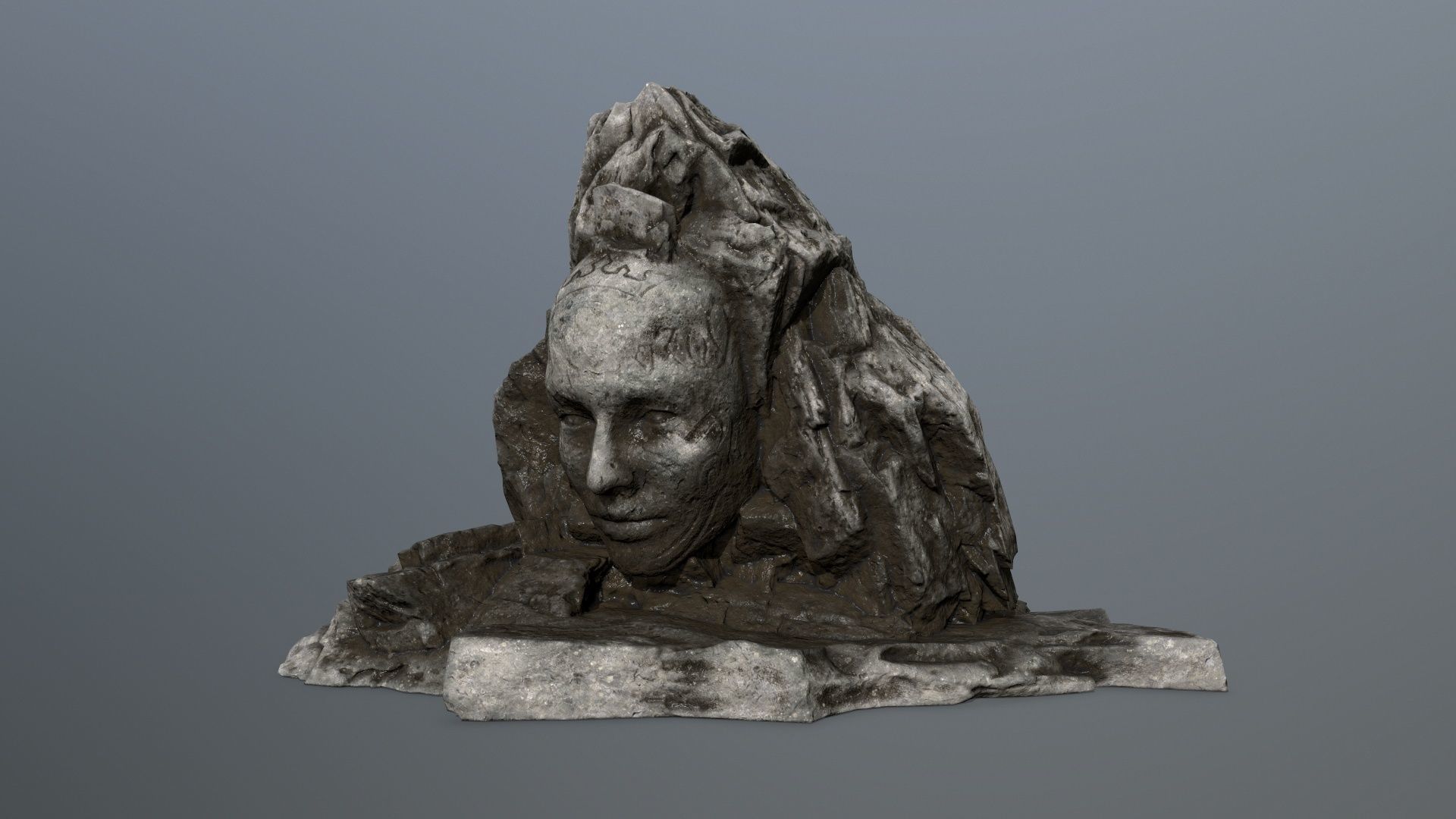 Mountain face Low-poly 3D model_7