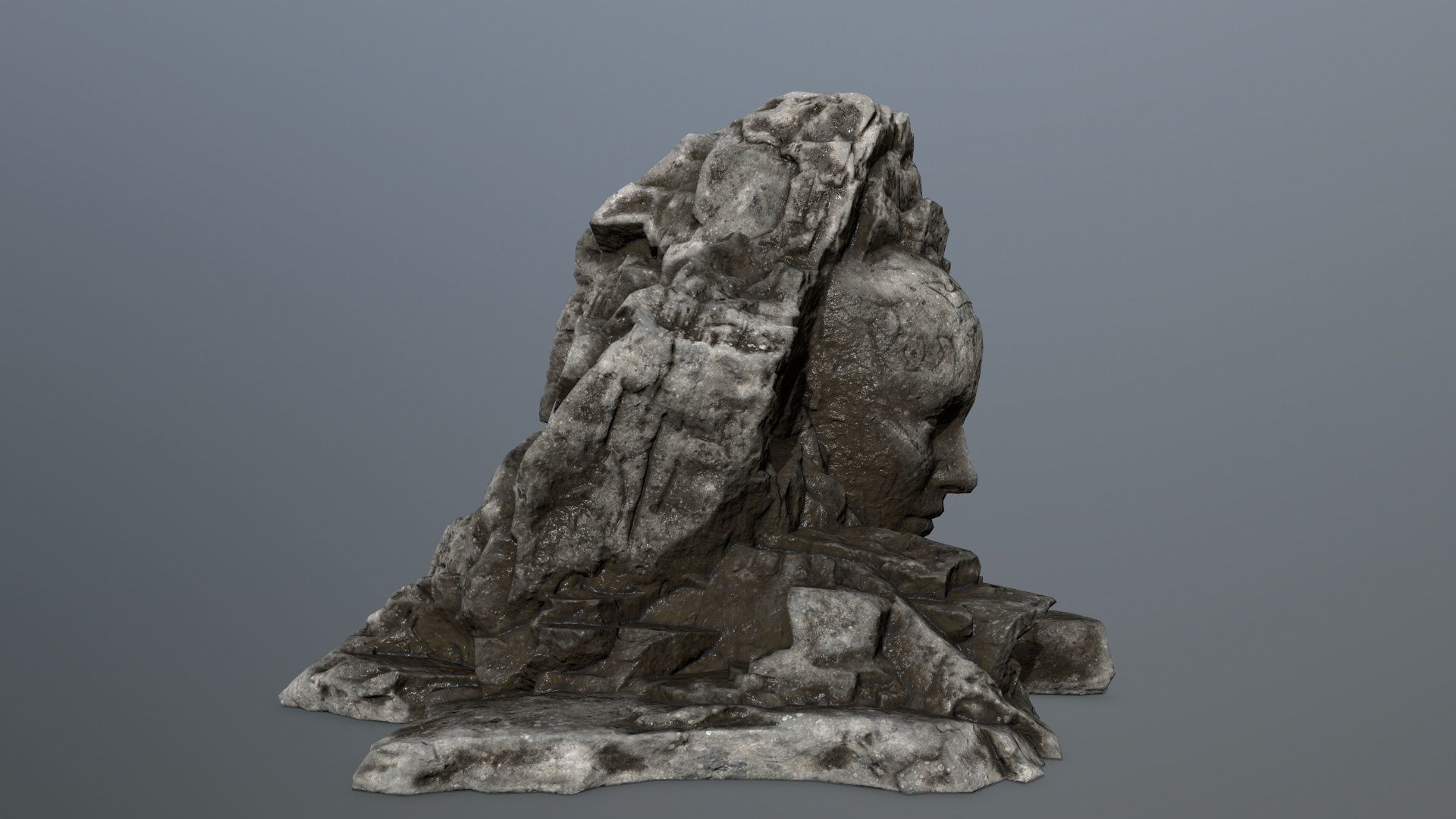 Mountain face Low-poly 3D model_2