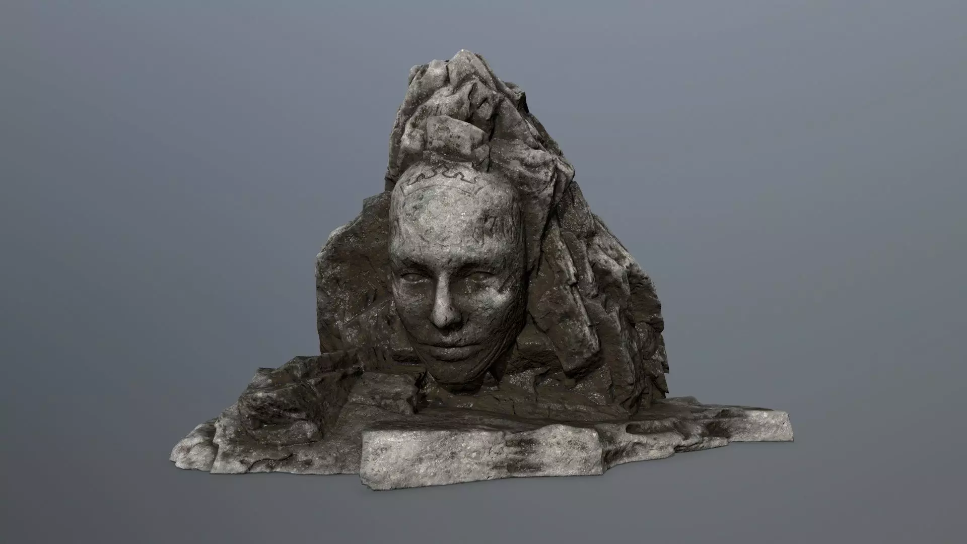 Mountain face Low-poly 3D model_0