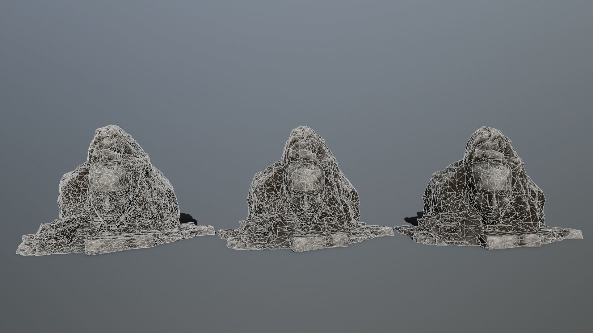 Mountain face Low-poly 3D model_10
