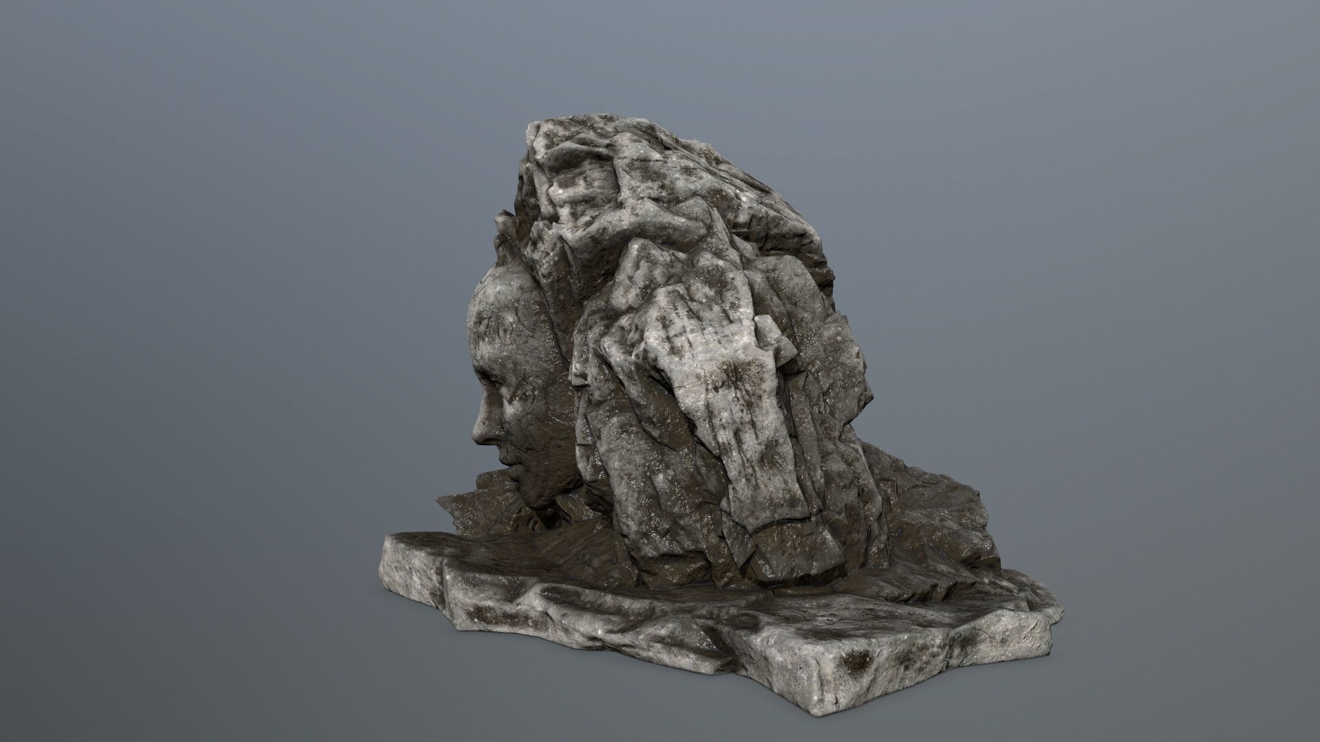 Mountain face Low-poly 3D model_6