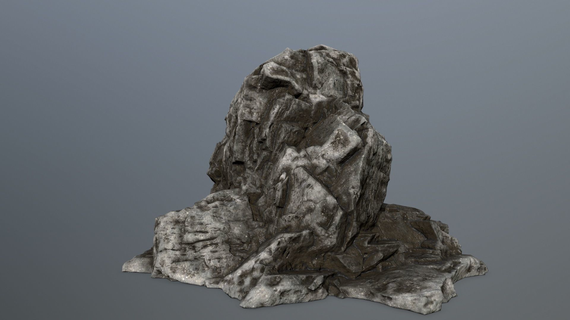 Mountain face Low-poly 3D model_3