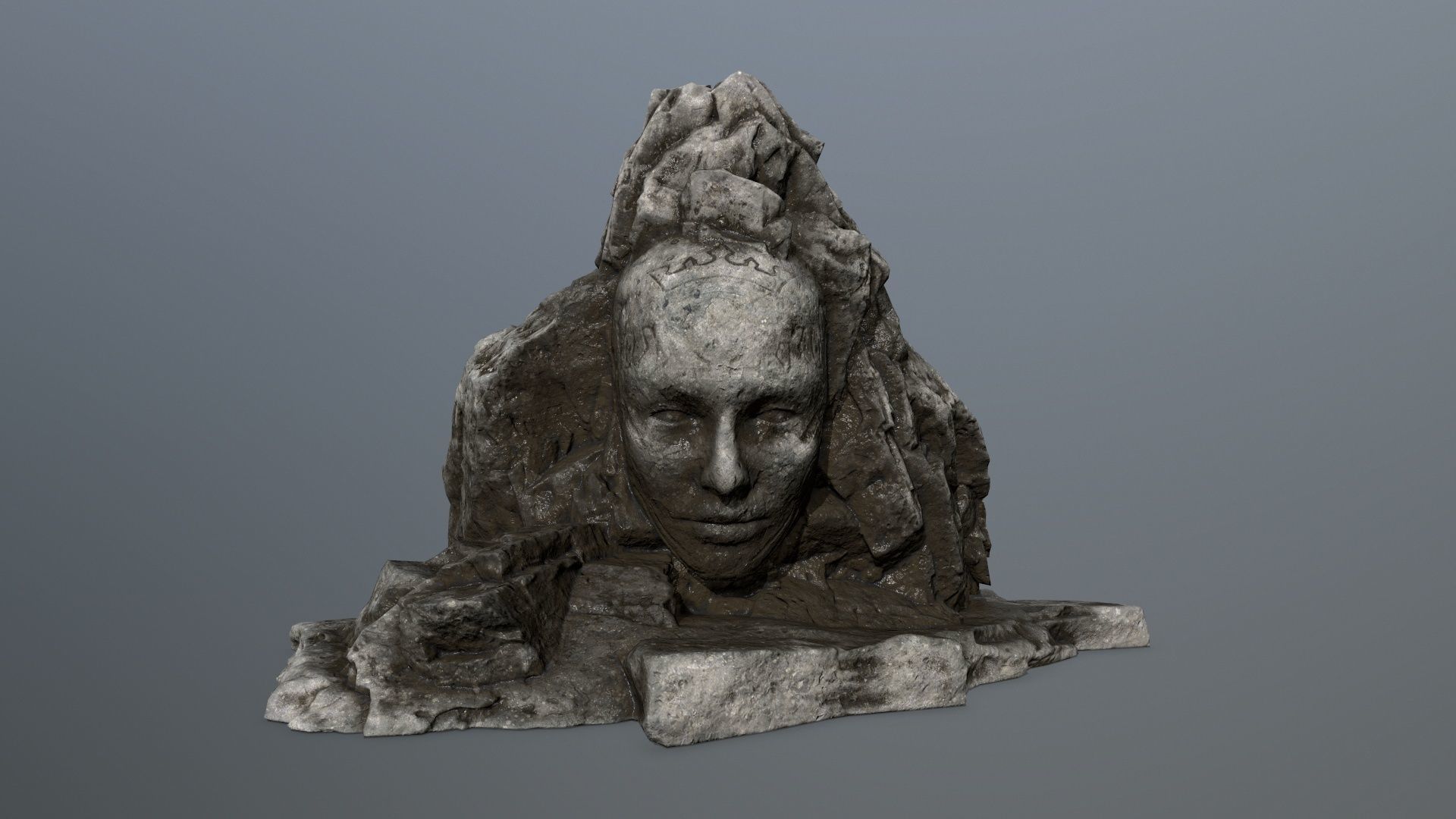 Mountain face Low-poly 3D model_8