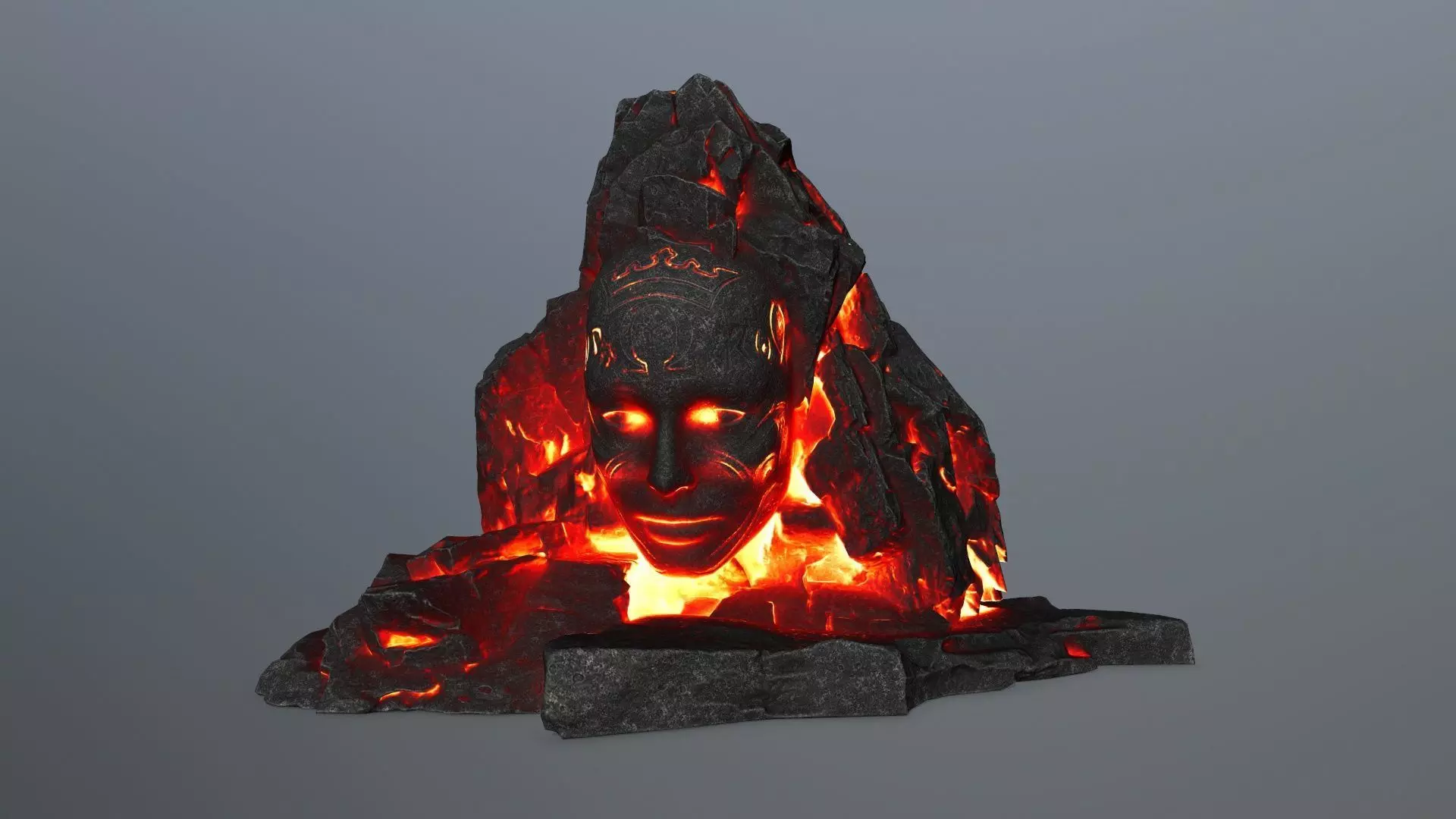 Mountain face Low-poly 3D model_0