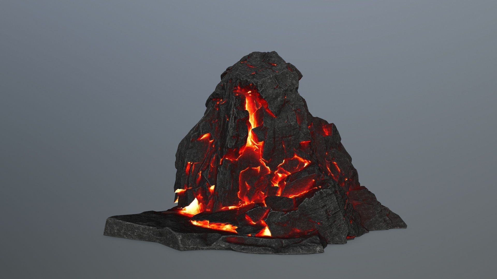 Mountain face Low-poly 3D model_4
