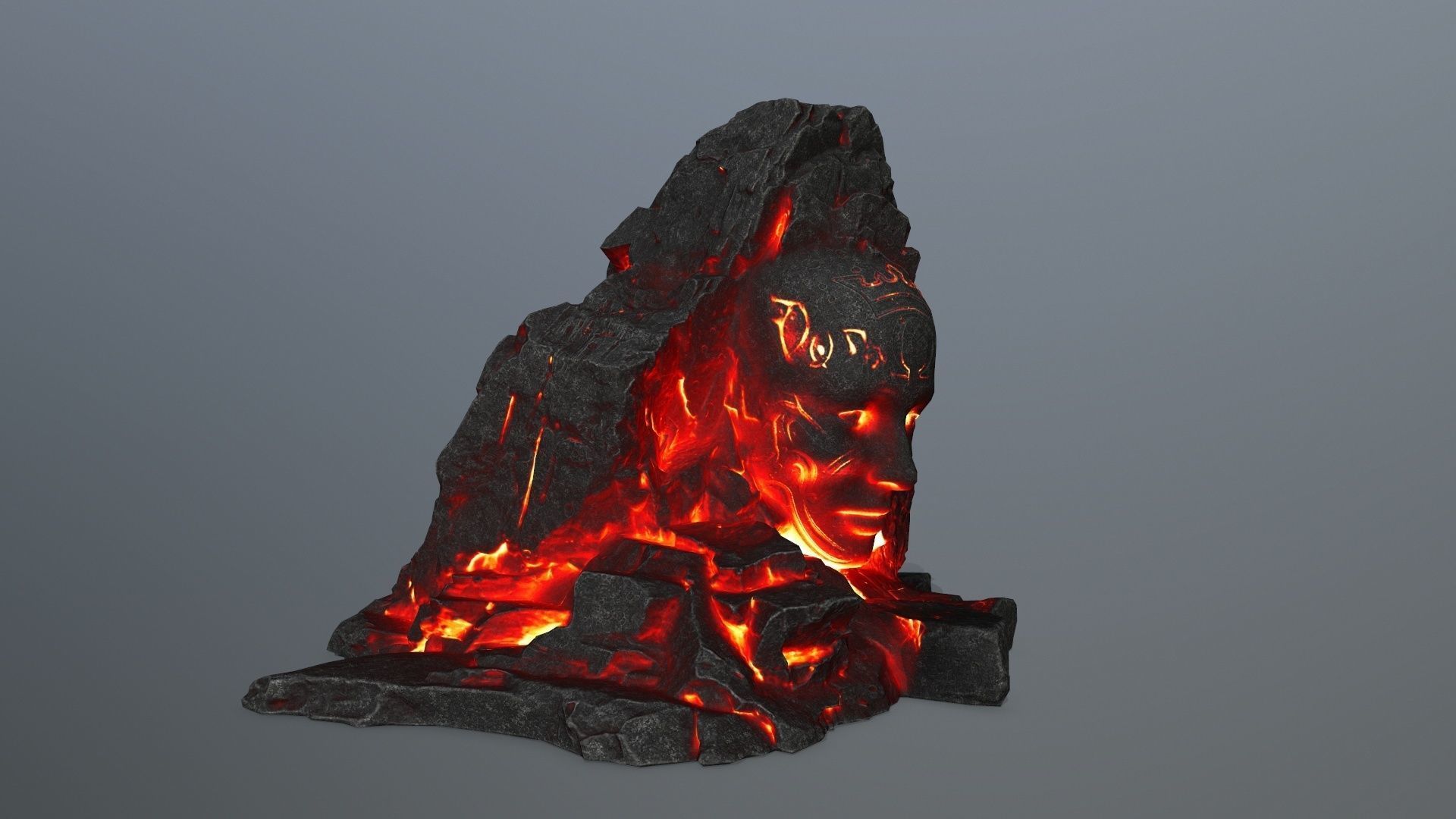 Mountain face Low-poly 3D model_1