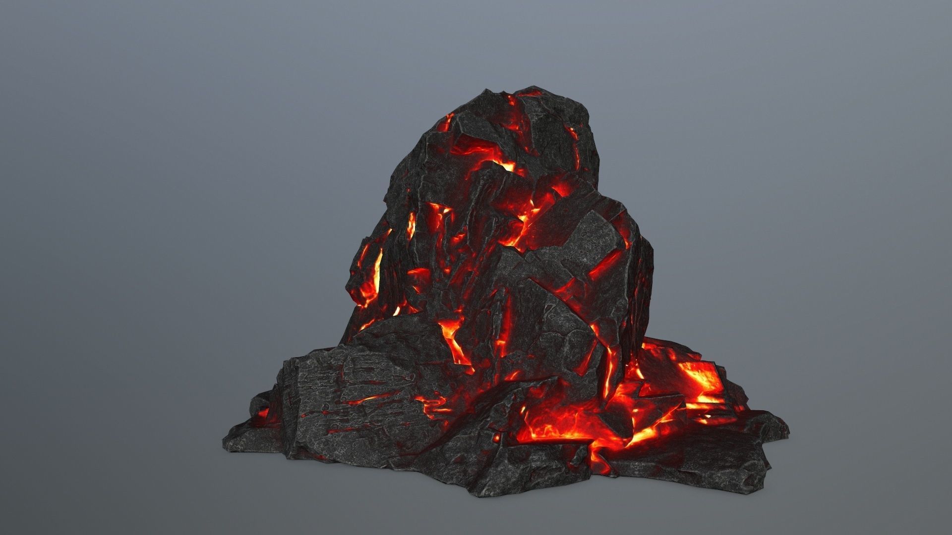 Mountain face Low-poly 3D model_3