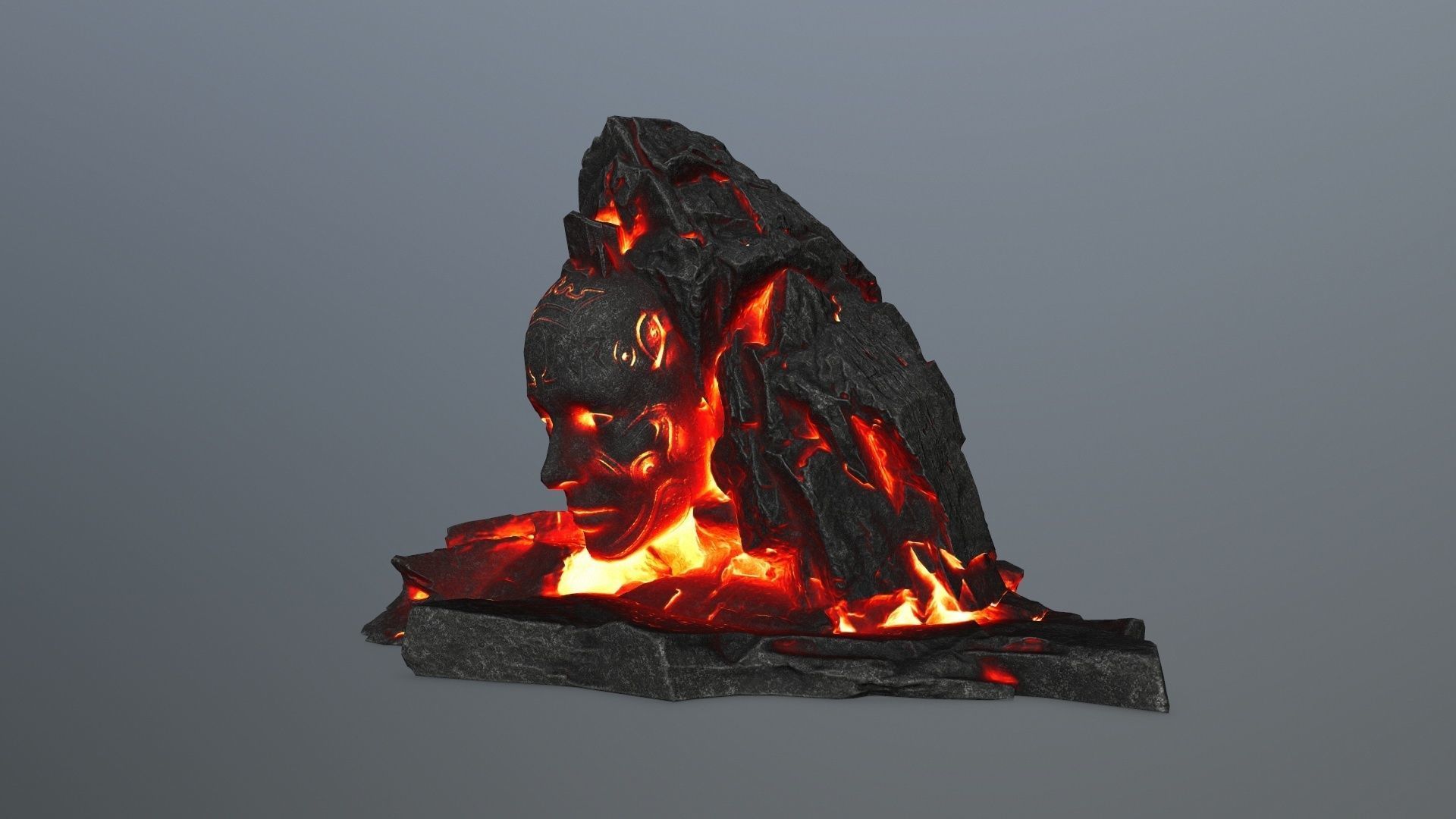 Mountain face Low-poly 3D model_6