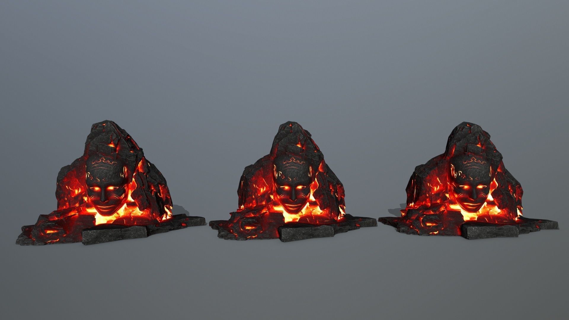 Mountain face Low-poly 3D model_8