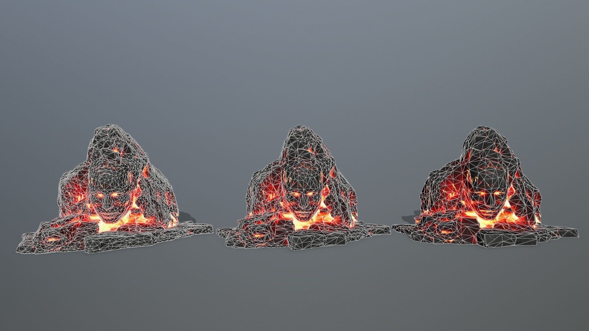 Mountain face Low-poly 3D model_9