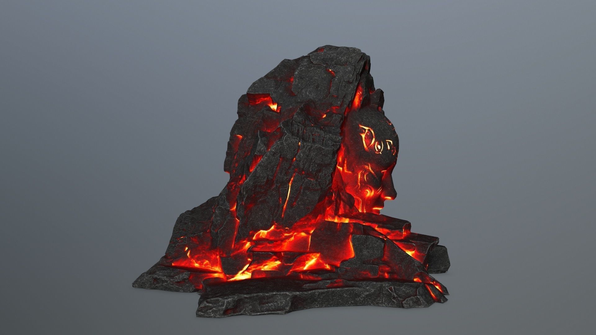 Mountain face Low-poly 3D model_2