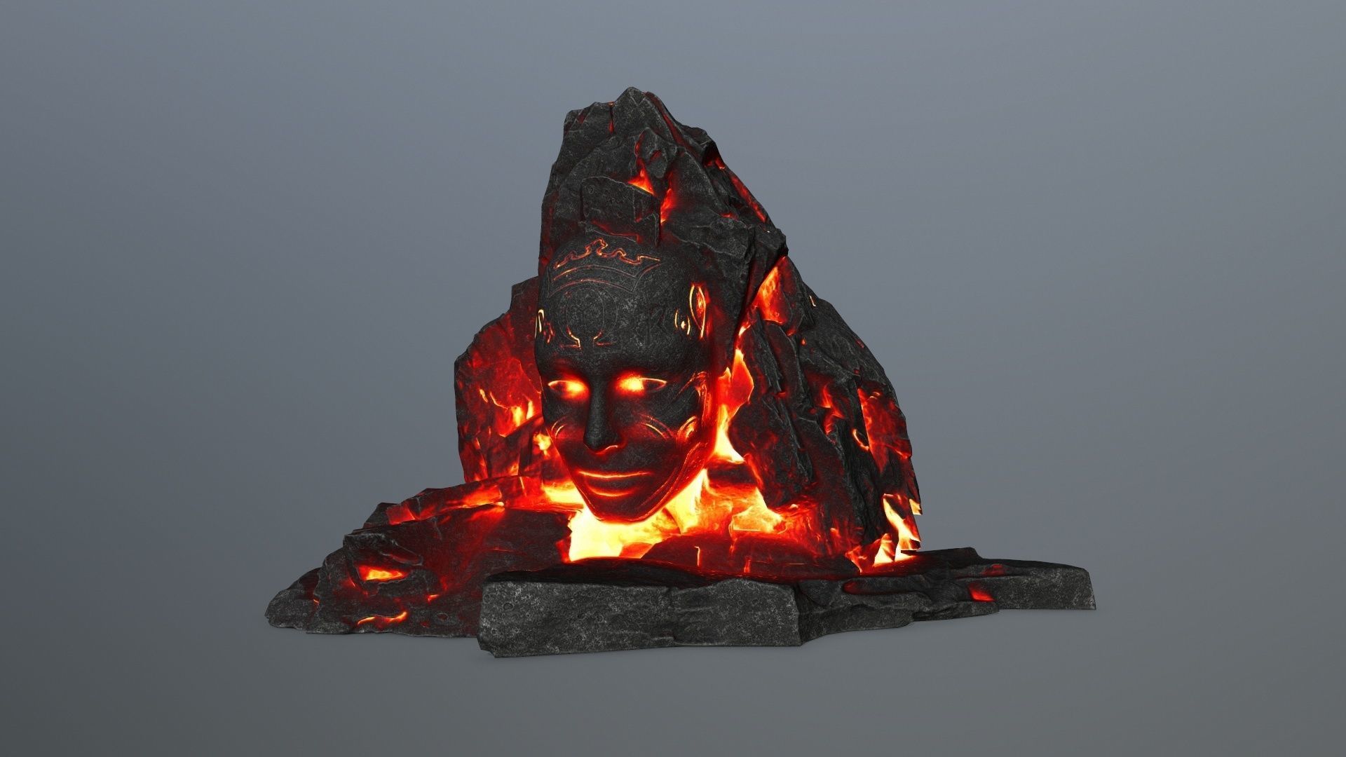 Mountain face Low-poly 3D model_7