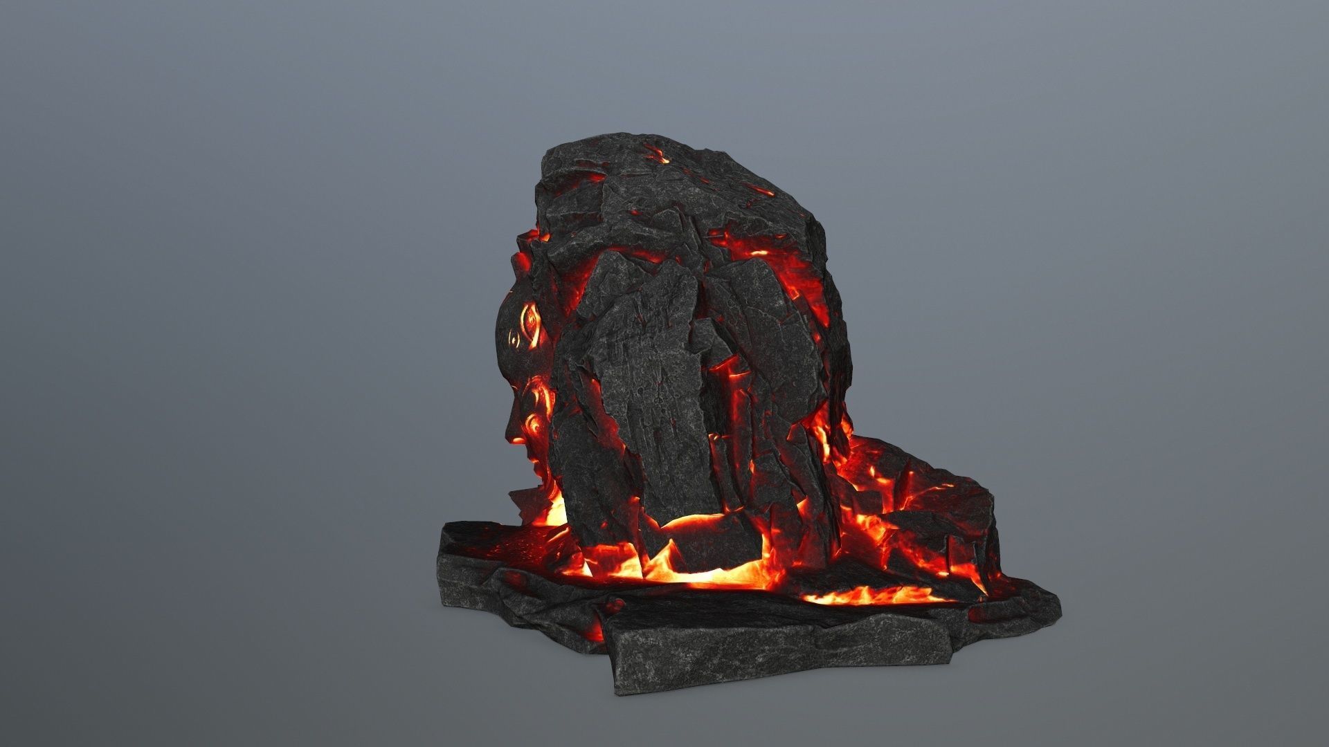 Mountain face Low-poly 3D model_5