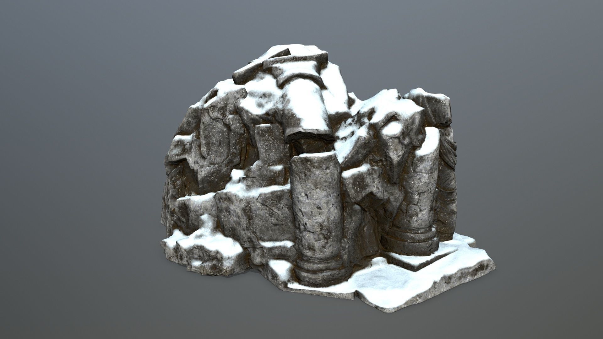 snow statue  Low-poly 3D model_6