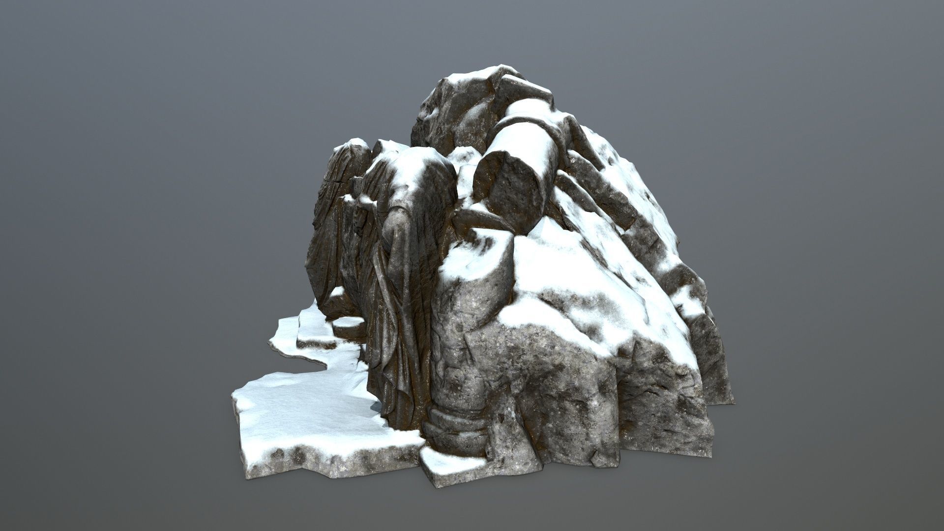 snow statue  Low-poly 3D model_3