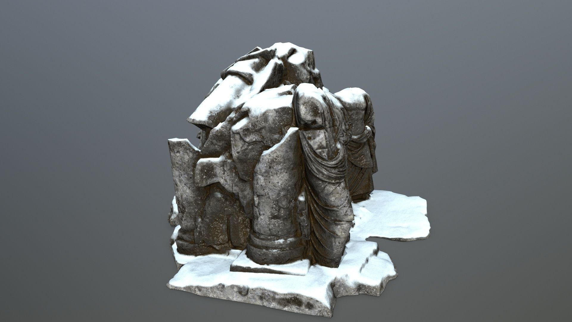 snow statue  Low-poly 3D model_7