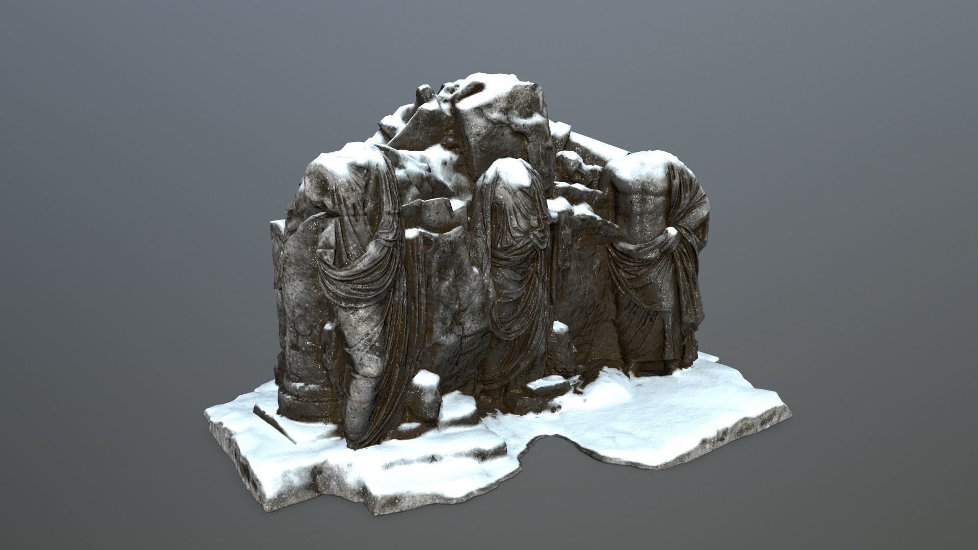snow statue  Low-poly 3D model_8