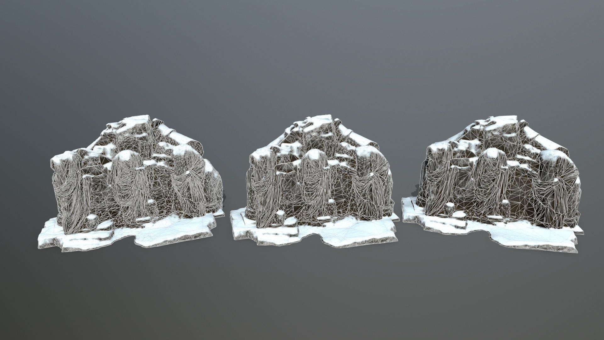 snow statue  Low-poly 3D model_10