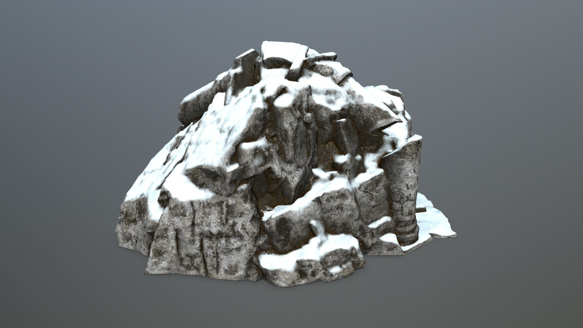 snow statue  Low-poly 3D model_5