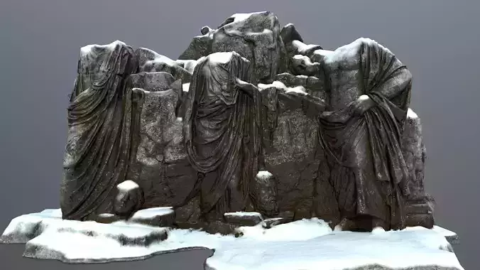 snow statue  Low-poly 3D model
