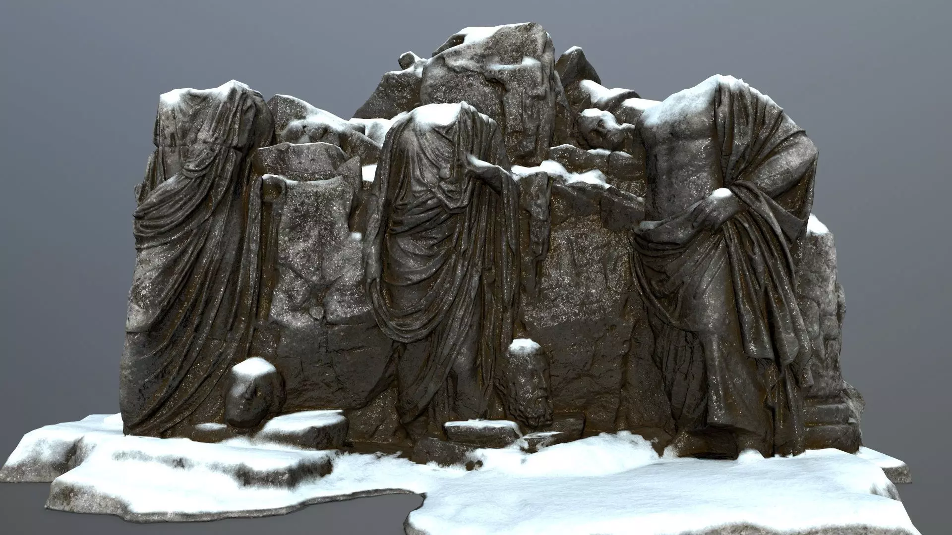 snow statue  Low-poly 3D model_0