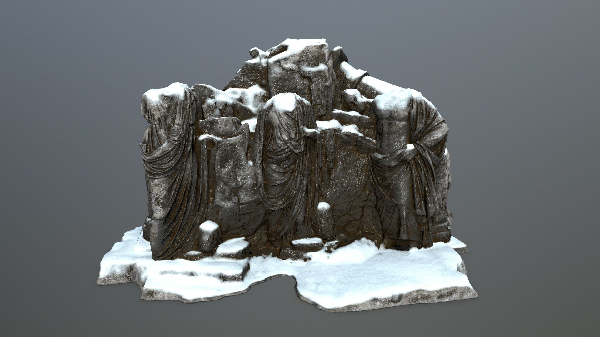 snow statue  Low-poly 3D model_1