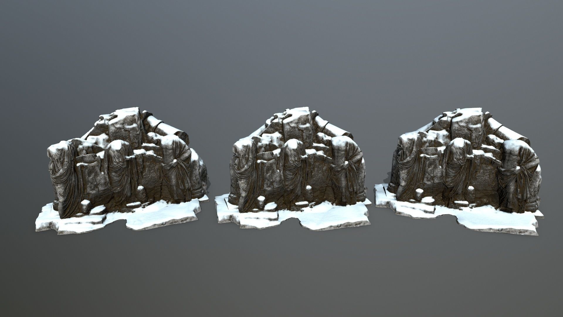 snow statue  Low-poly 3D model_9