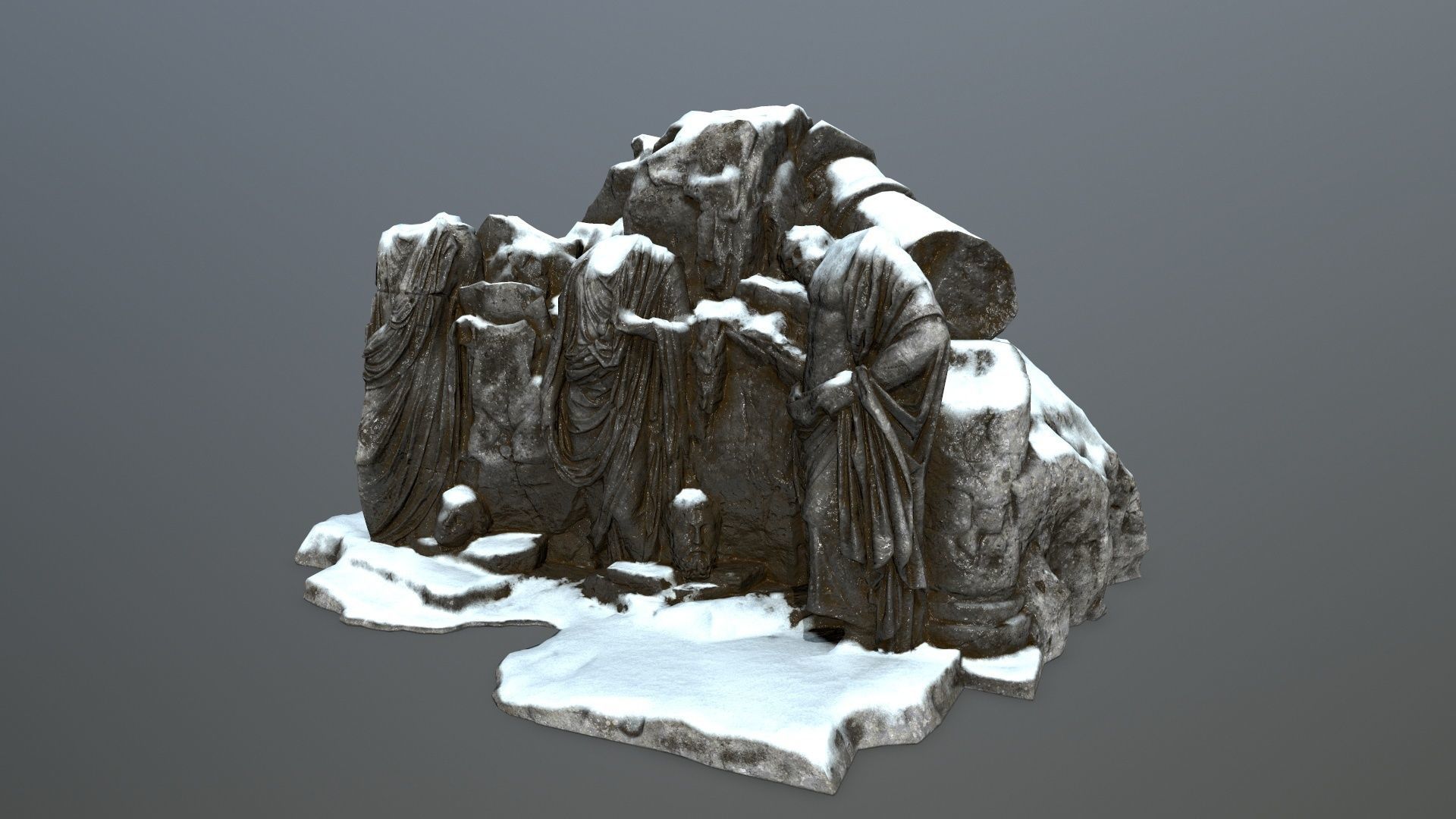 snow statue  Low-poly 3D model_2