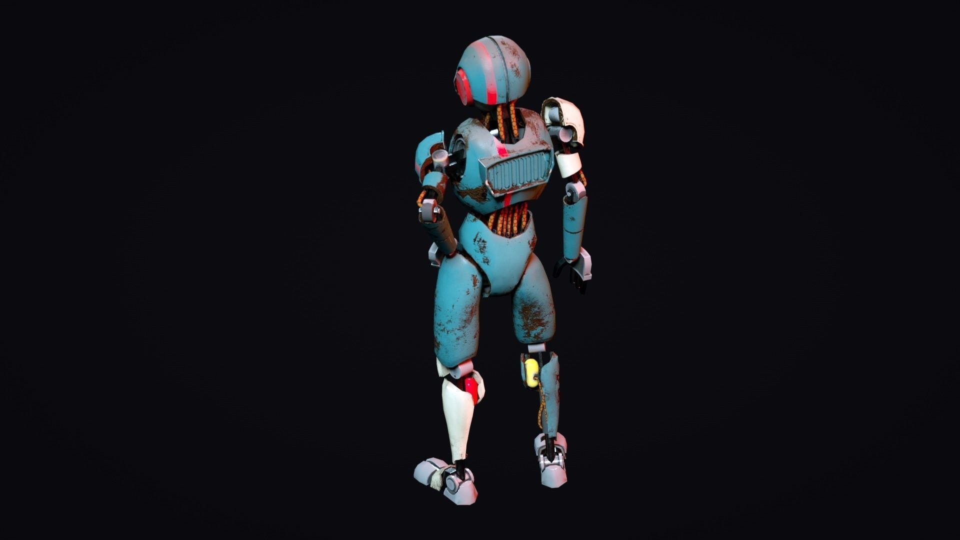 Cartoon Character Robot Low-poly 3D model_7