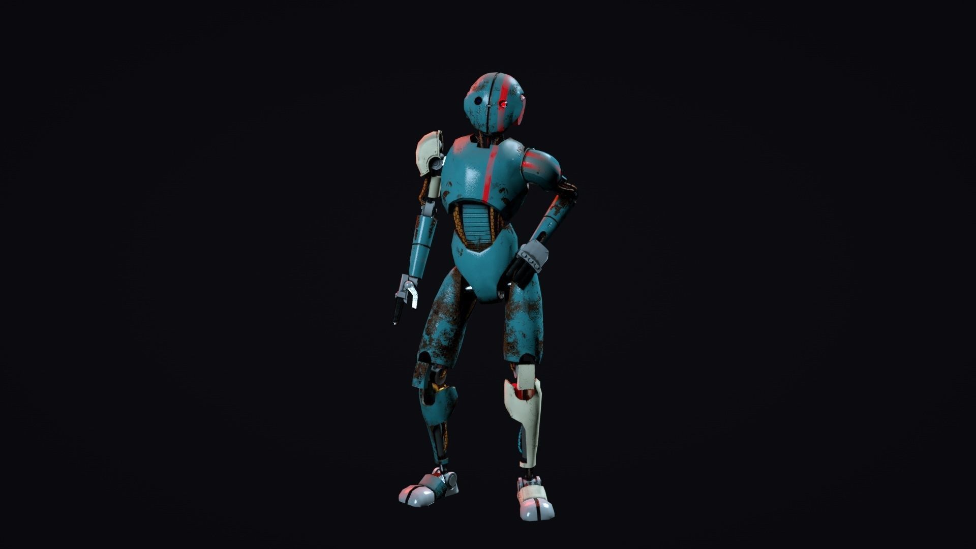 Cartoon Character Robot Low-poly 3D model_4