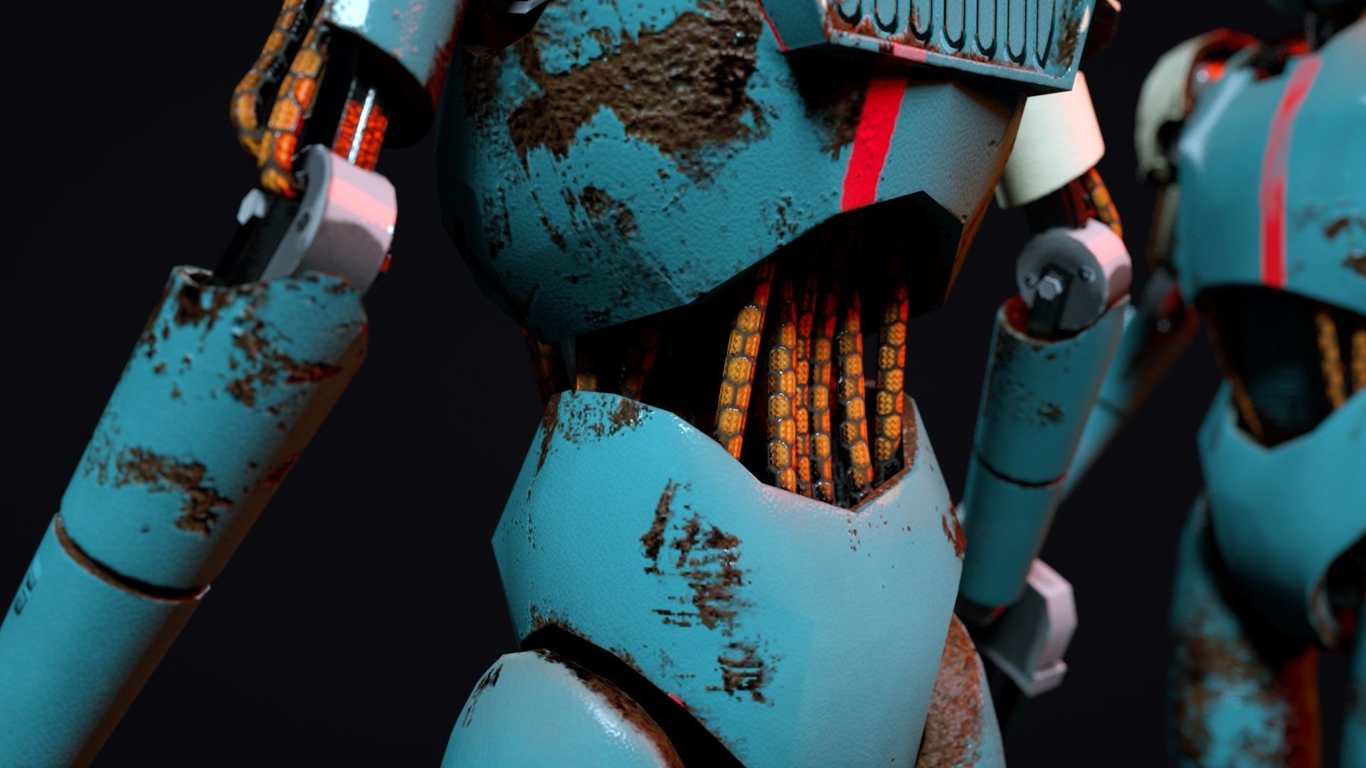 Cartoon Character Robot Low-poly 3D model_11