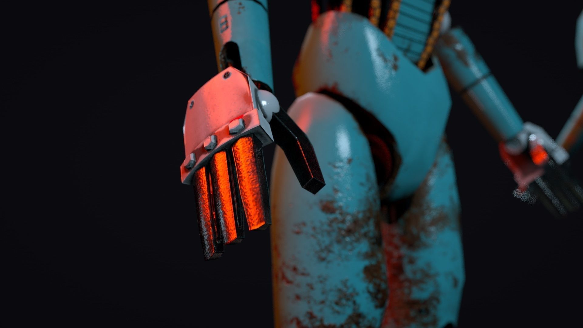 Cartoon Character Robot Low-poly 3D model_12