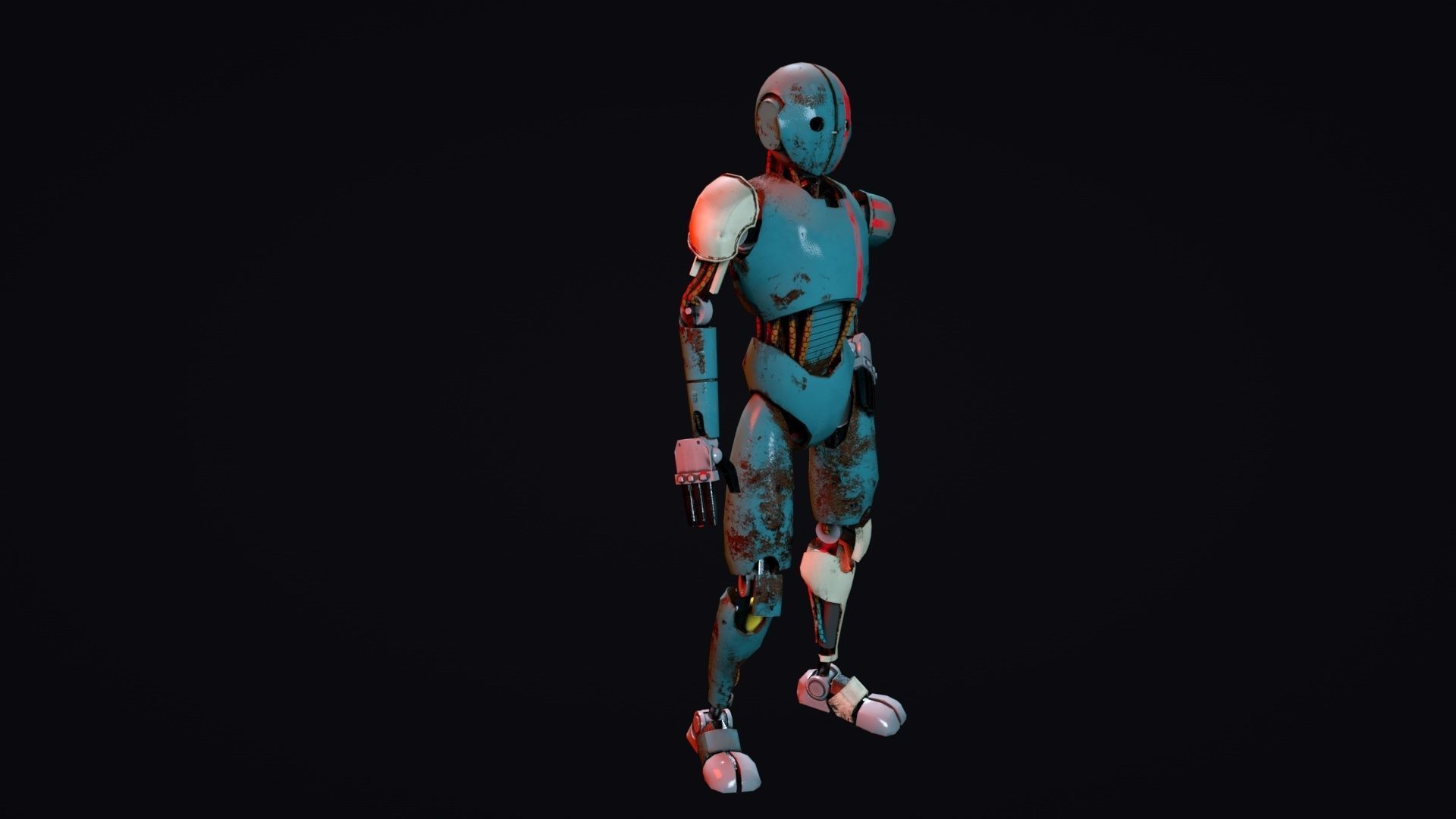 Cartoon Character Robot Low-poly 3D model_5