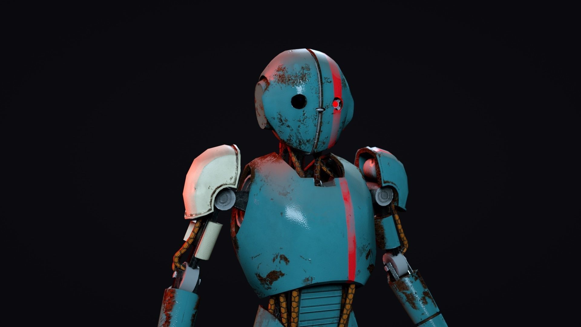 Cartoon Character Robot Low-poly 3D model_8