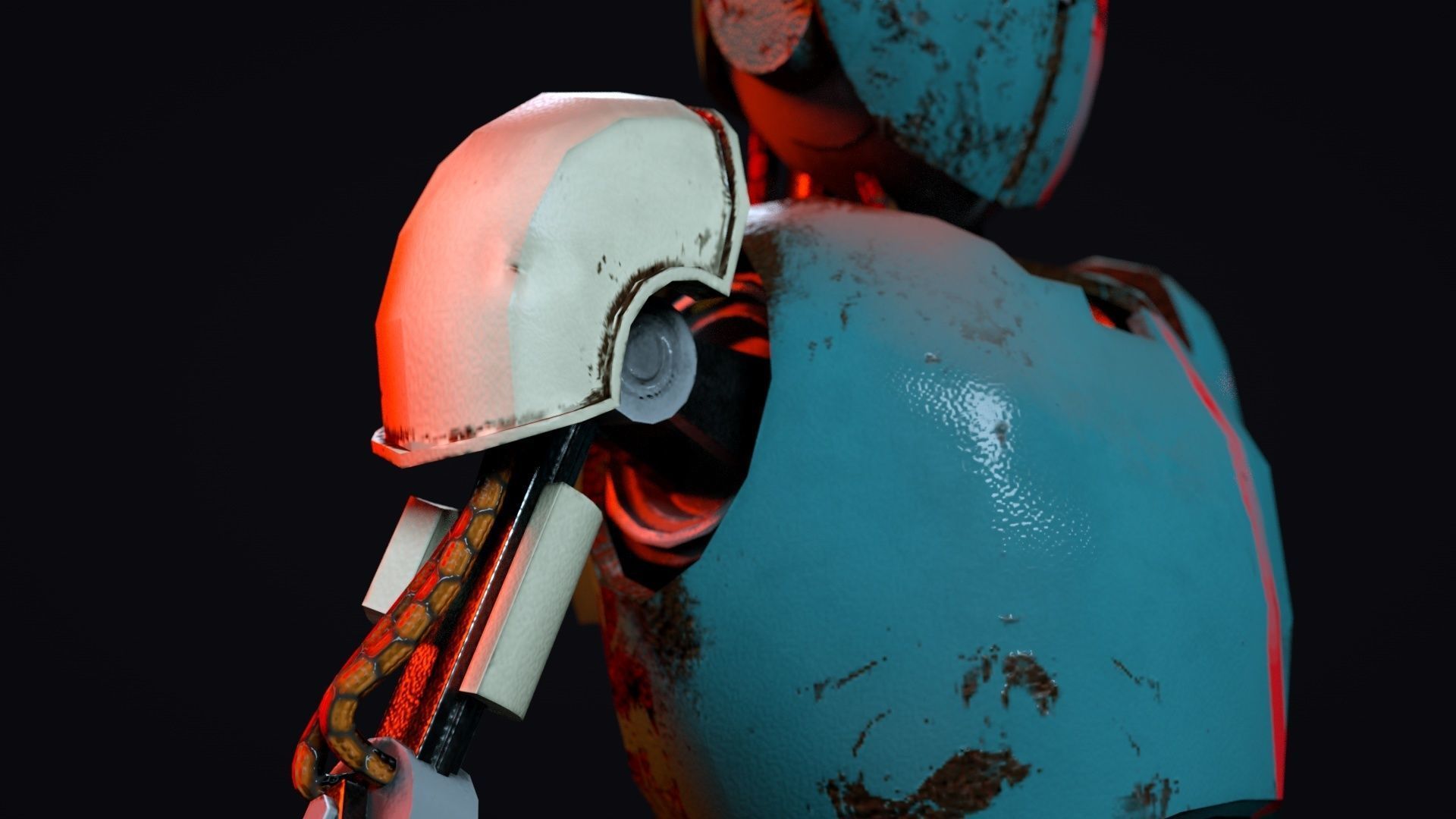 Cartoon Character Robot Low-poly 3D model_9