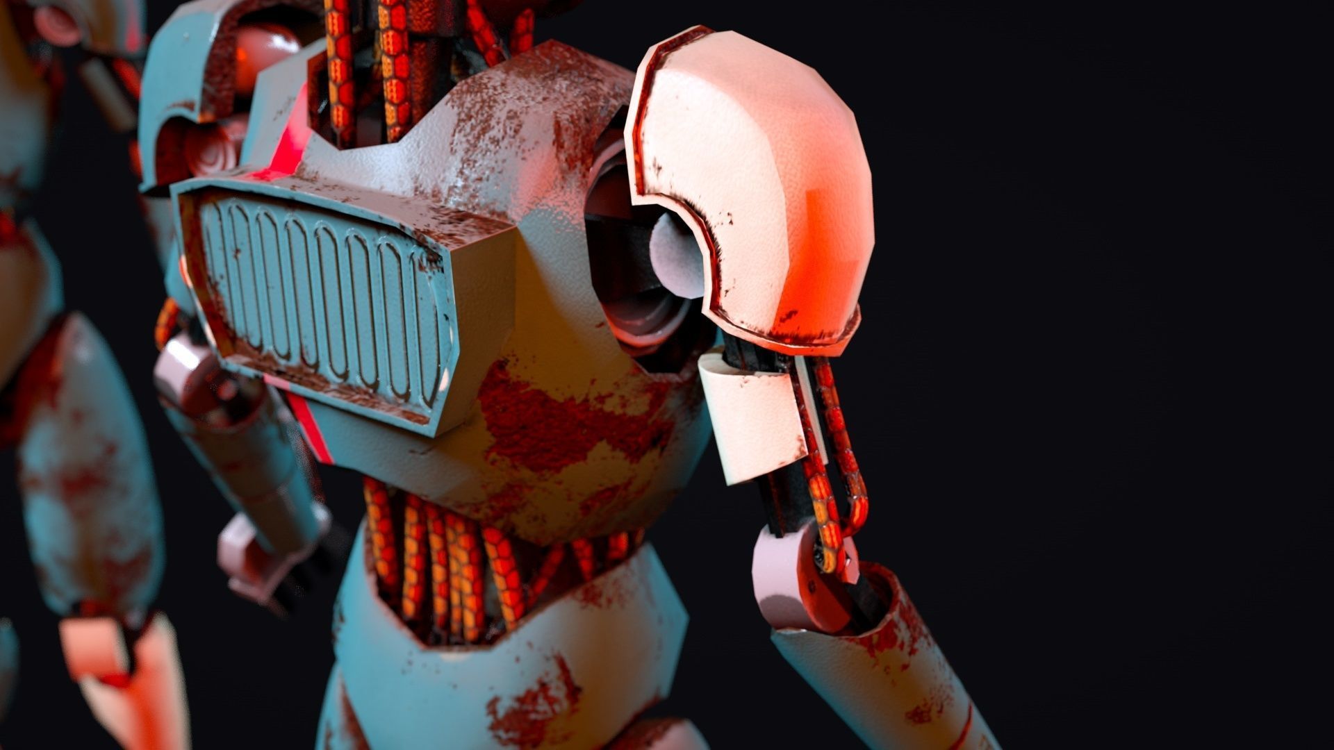 Cartoon Character Robot Low-poly 3D model_10