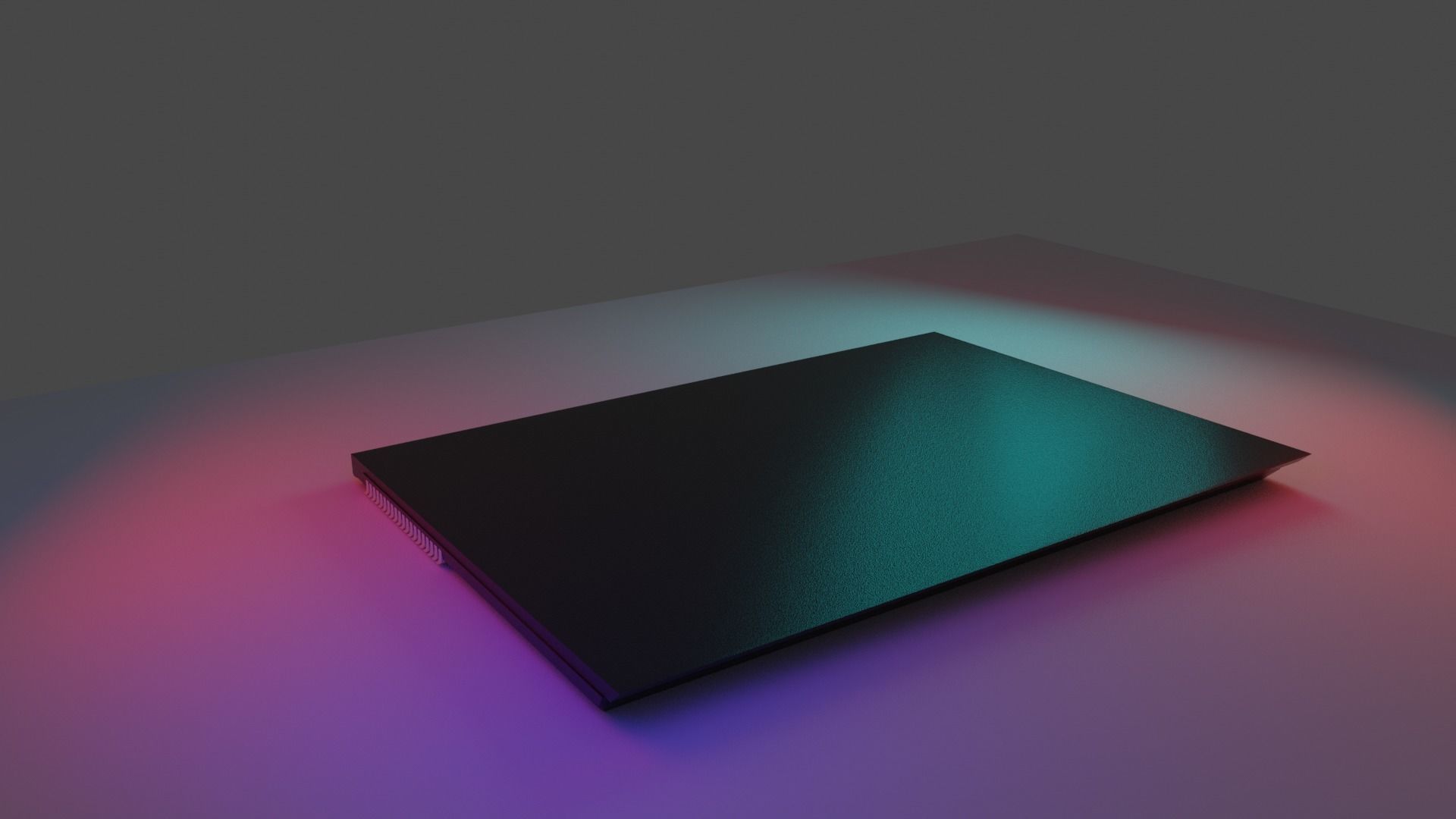 Laptop computer with neon lights 3D model_1