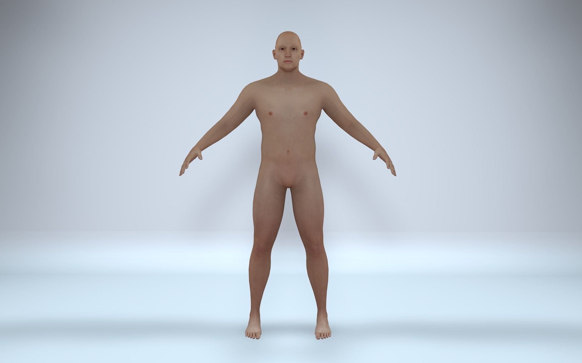 Realistic 3d model male with rigging Low-poly 3D model_1