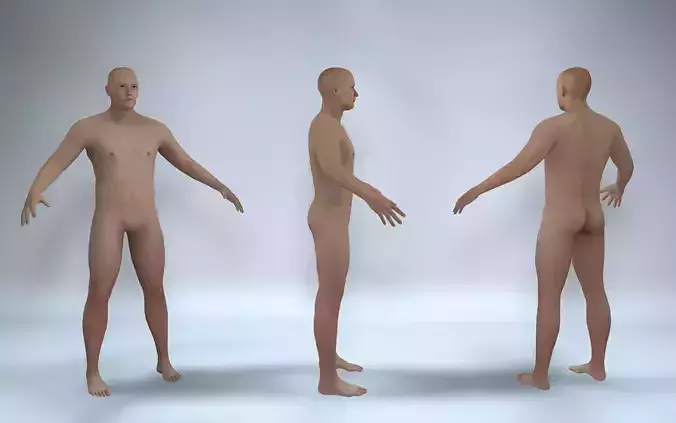 Realistic 3d model male with rigging