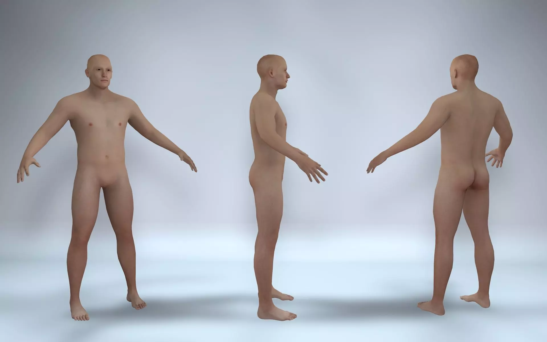 Realistic 3d model male with rigging Low-poly 3D model_0