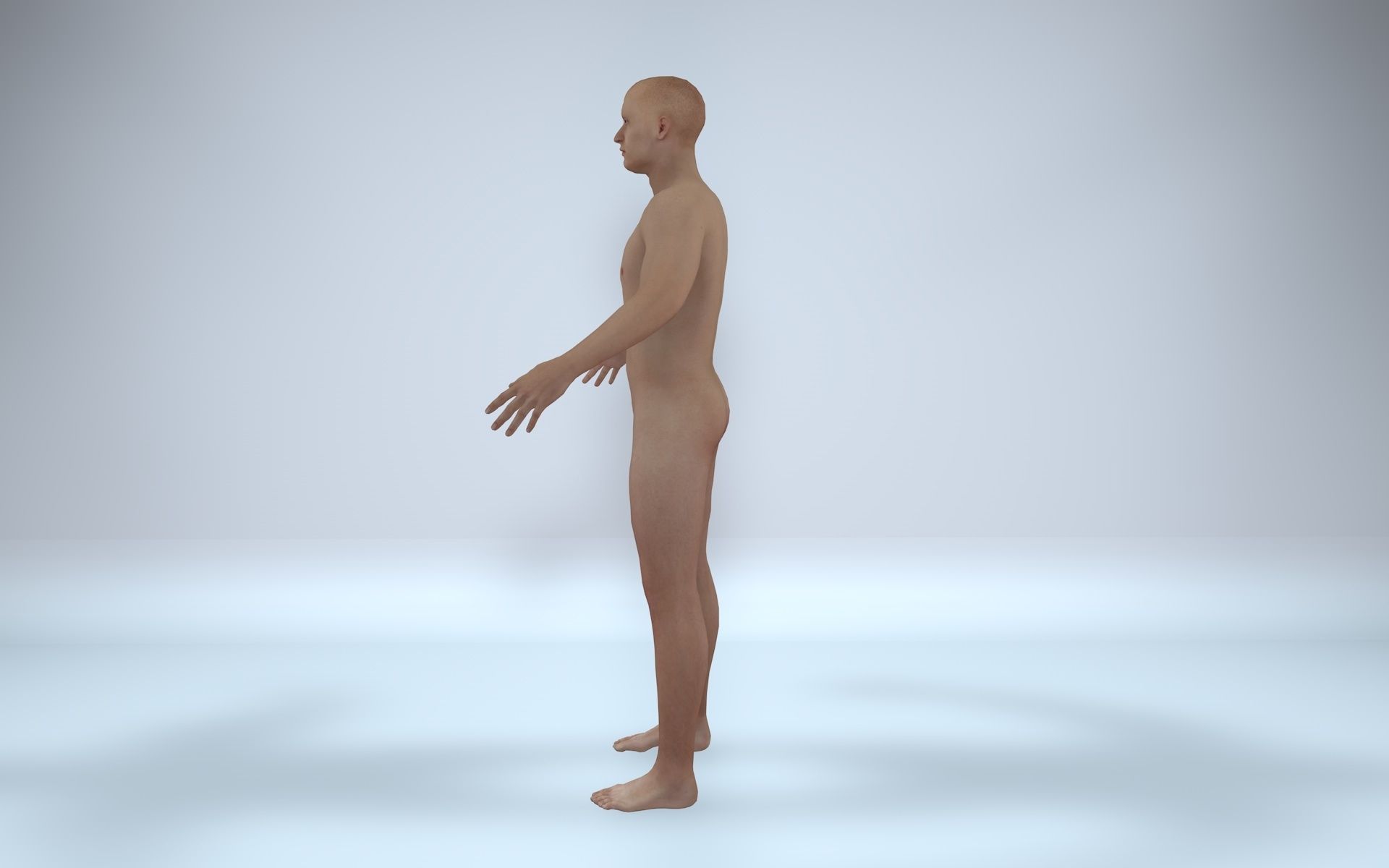 Realistic 3d model male with rigging Low-poly 3D model_2