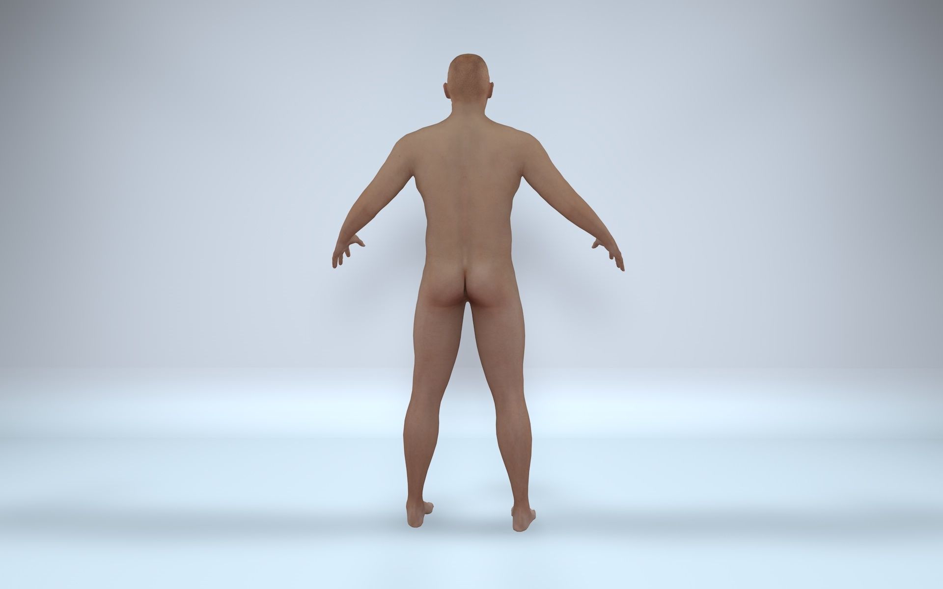 Realistic 3d model male with rigging Low-poly 3D model_3