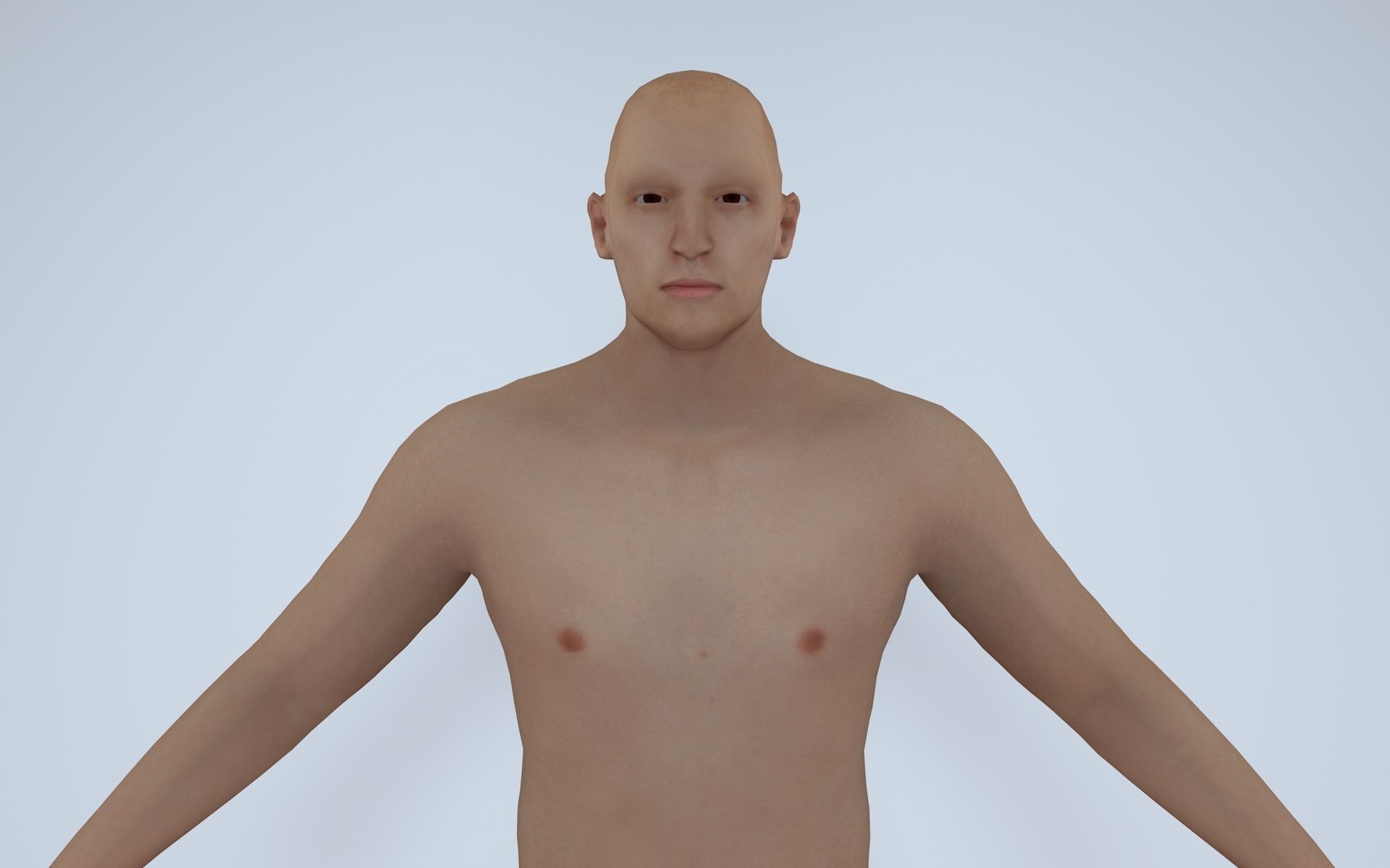Realistic 3d model male with rigging Low-poly 3D model_4