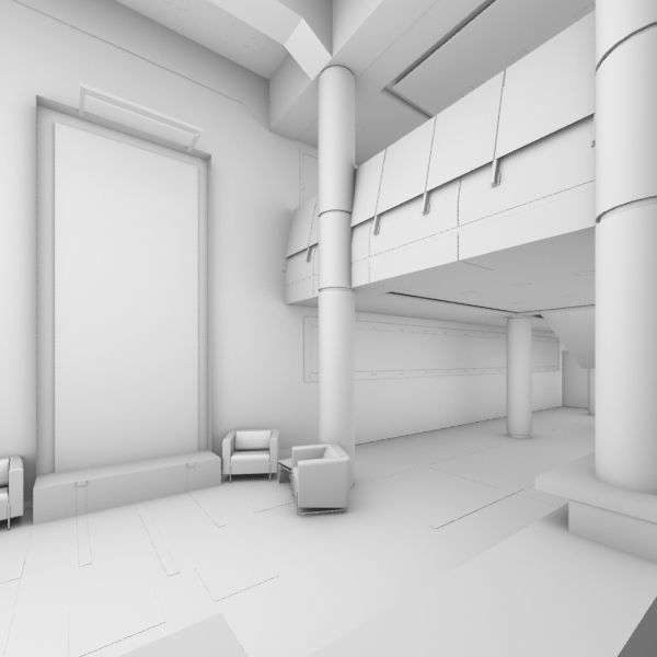 Building Lobby 3D model_7
