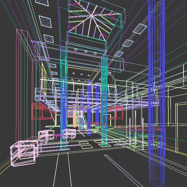 Building Lobby 3D model_5