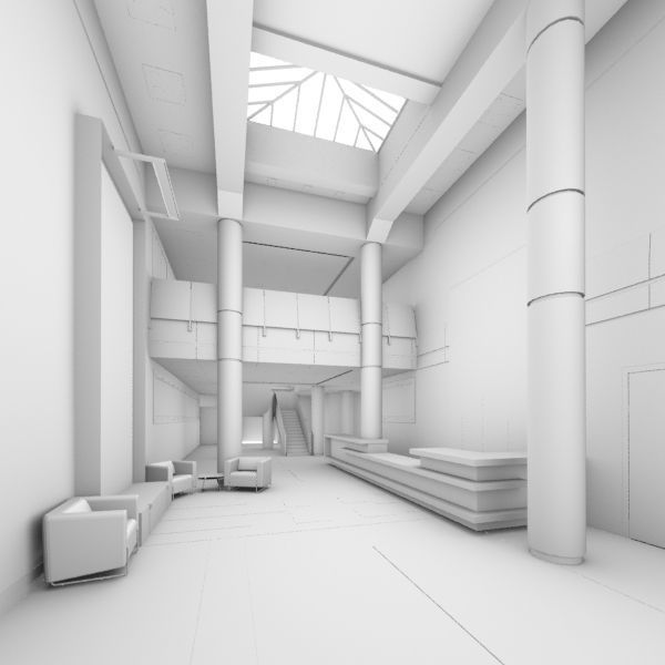 Building Lobby 3D model_8