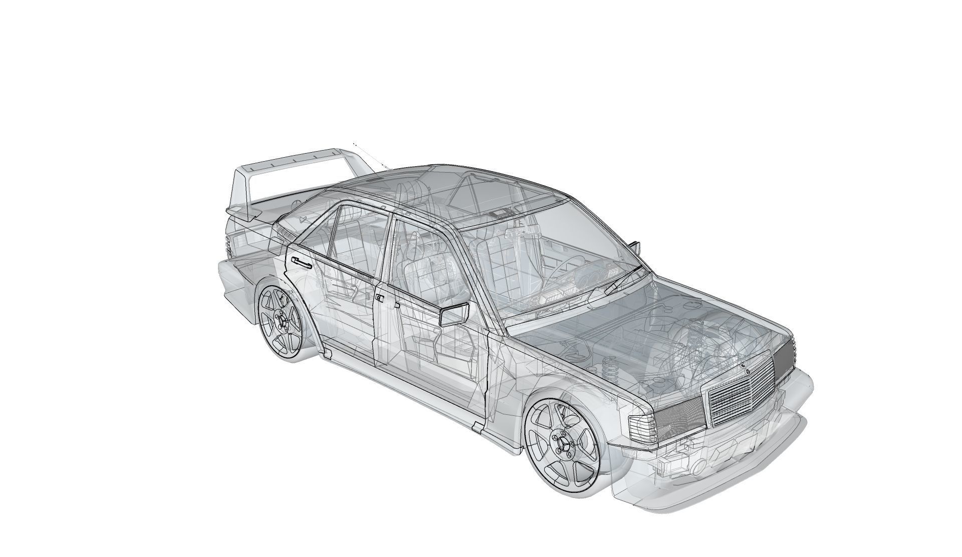 mercedes 190 evo 2 3D model_5
